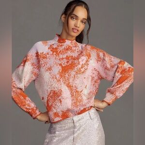 The Beatriz Mock-Neck Sweater: Lurex Edition. By Anthropologie. XL.